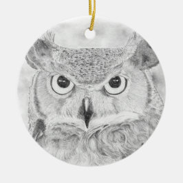 Owl Keramisch Ornament