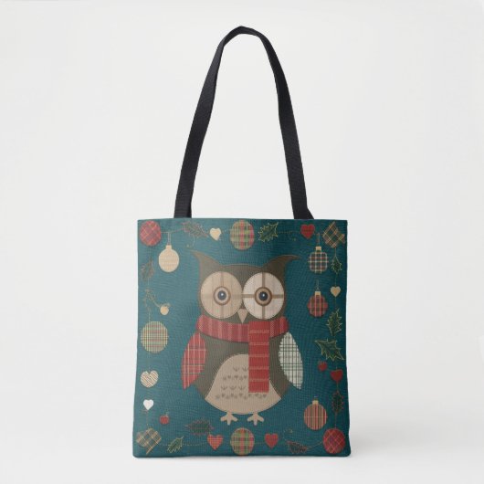 Owl Kerst  Draagtas (Voorkant)