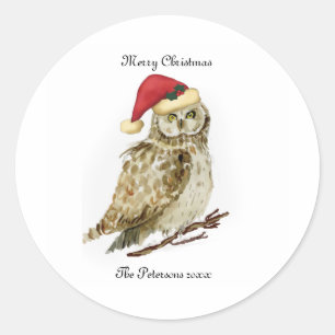 Owl Kerst stickers gepersonaliseerd