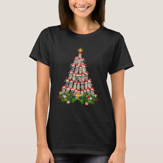 Owl kerstboom, pretkerst t-shirt (Voorkant)