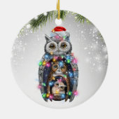 Owl Kerstkerstkerstkerstkerstkerstman Kinder mama Keramisch Ornament (Achterkant)