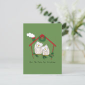Owl Kerstmis Cute Funny Holiday Briefkaart (Staand voorkant)