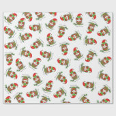 Owl Kerstmis Cute Funny Holiday Cadeaupapier (Vlak)