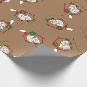 Owl Kerstmis Cute Funny Holiday Cadeaupapier