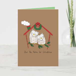 Owl Kerstmis Cute Funny Holiday Kaart