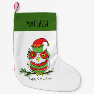 Owl Kerstmis Cute Funny Holiday Kinder Kleine Kerstsok