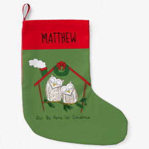 Owl Kerstmis Cute Funny Holiday Kleine Kerstsok