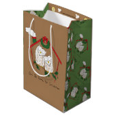 Owl Kerstmis Cute Funny Holiday Medium Cadeauzakje (Achterkant Gekanteld)
