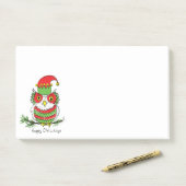 Owl Kerstmis Cute Funny Holiday Post-it® Notes (Op bureau)