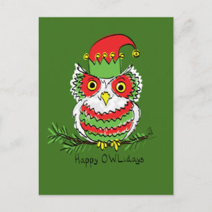 Owl Kerstmis Cute Funny Kinder Briefkaart