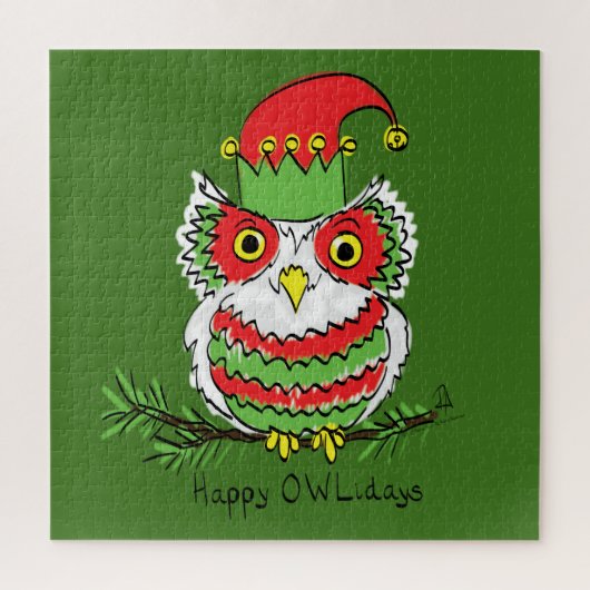 Owl Kerstmis Cute Funny Kinder Legpuzzel (Verticaal)