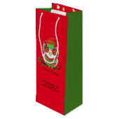 Owl Kerstmis Cute Funny Kinder Wijn Cadeautas (Achterkant Gekanteld)