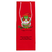 Owl Kerstmis Cute Funny Kinder Wijn Cadeautas (Achterkant)