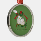 Owl Kerstmis Kinderen Metalen Ornament (Rechts)