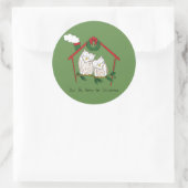 Owl Kerstmis Kinderen Ronde Sticker (Tas)