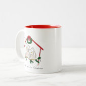 Owl Kerstmis Kinderen Tweekleurige Koffiemok (Voorkant links)