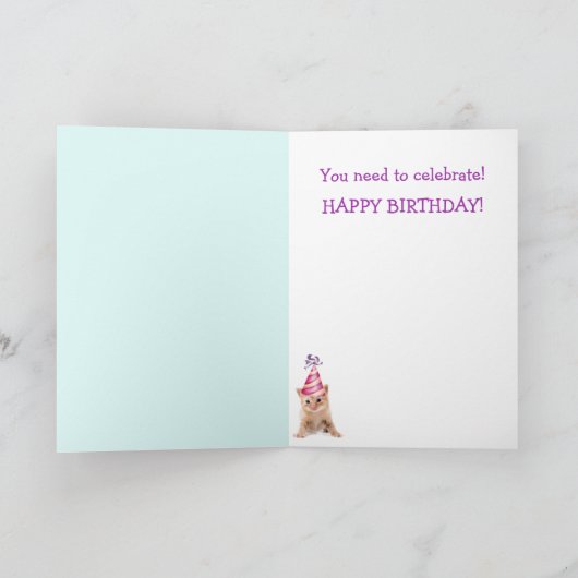 Owl, Kitten en muis, geboortedag Kaart (Binnen)