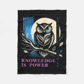 Owl - Knowledge Is Wer - Wisdom Owl Design Fleece Deken (Voorkant)