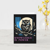 Owl - Knowledge Is Wer - Wisdom Owl Design Kaart (Gele Bloem)