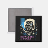 Owl - Knowledge Is Wer - Wisdom Owl Design  Magneet (Voorkant / Achterkant)