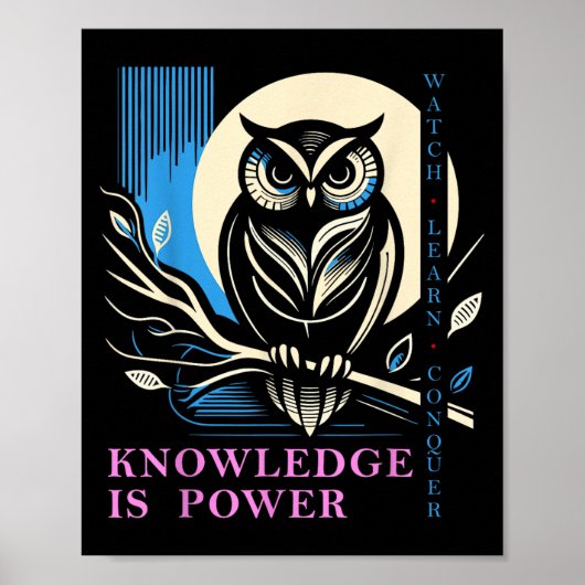 Owl - Knowledge Is Wer - Wisdom Owl Design  Poster (Voorkant)
