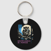 Owl - Knowledge Is Wer - Wisdom Owl Design Sleutelhanger (Voorkant)