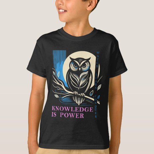 Owl - Knowledge Is Wer - Wisdom Owl Design  T-shirt (Voorkant)