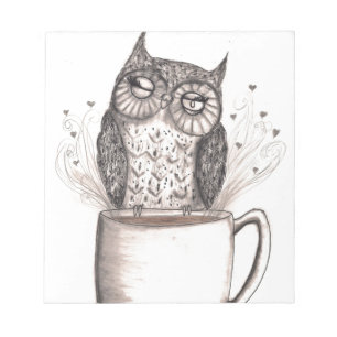 Owl koffie-tijd notitieblok