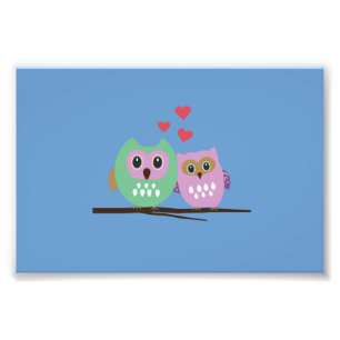 Owl koppel foto afdruk
