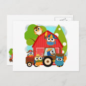 Owl Landbouwers Briefkaart (Voorkant / Achterkant)