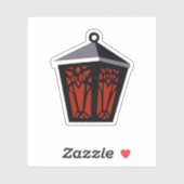 Owl Lantern Sticker - Red (Feuille)