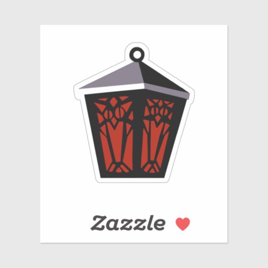 Owl Lantern Sticker - Red (Feuille)