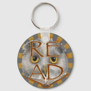 Owl leest sleutelhanger leraar lezen