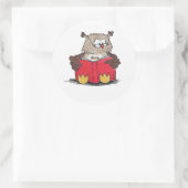 Owl lezen ronde sticker (Tas)