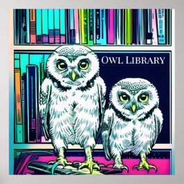 OWL LIBRARY 2 owy, books Poster