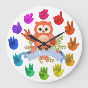 Owl love ASL Sign language rainbow klantgericht Grote Klok