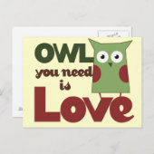 Owl Love Briefkaart (Voorkant / Achterkant)