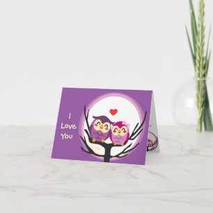 Owl Love Couple Feestdagen Kaart