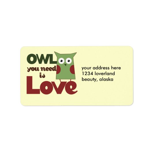 Owl Love Etiket (Voorkant)