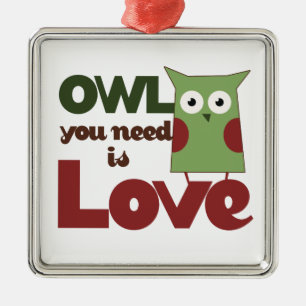 Owl Love Metalen Ornament