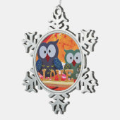 Owl love tin sneeuwvlok ornament (Rechts)