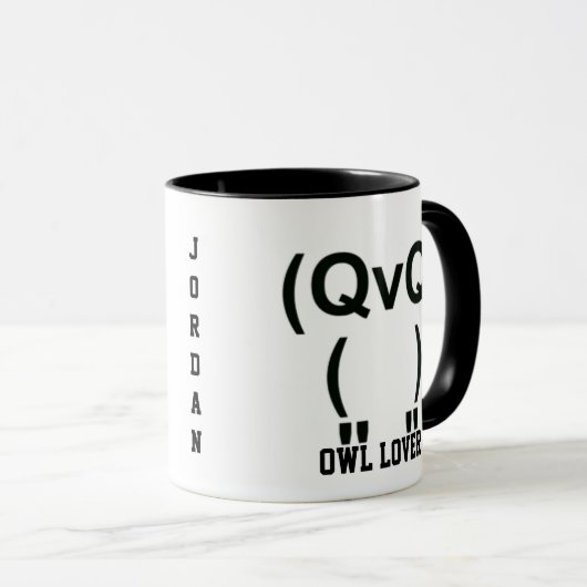 Owl Lover Computer Symbool Mok (Voorkant rechts)