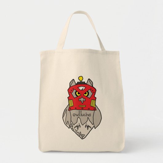 Owl Lucha Robot Grocery Tas (Voorkant)