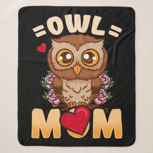Owl mam Gift for Owner Owl Mam Sherpa Deken