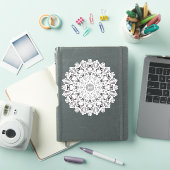 Owl mandala grote ronde sticker (iPad Cover)