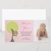 Owl Merci Nouveau bébé fille Arrivée Cadeau photo (Devant / Derrière)