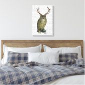 Owl met Antlers Canvas Afdruk (Insitu (Slaapkamer))