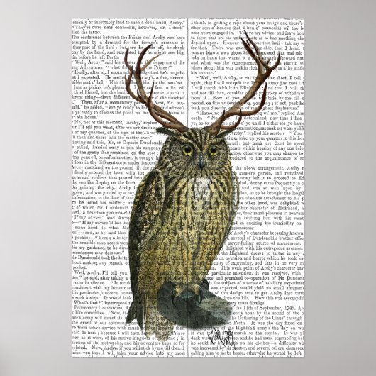 Owl met Antlers Poster (Voorkant)