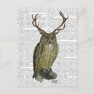 Owl met Antlers vlakte 2 Briefkaart