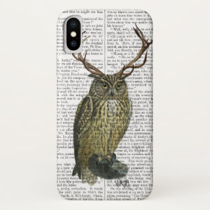 Owl met Antlers vlakte 2 iPhone X Hoesje